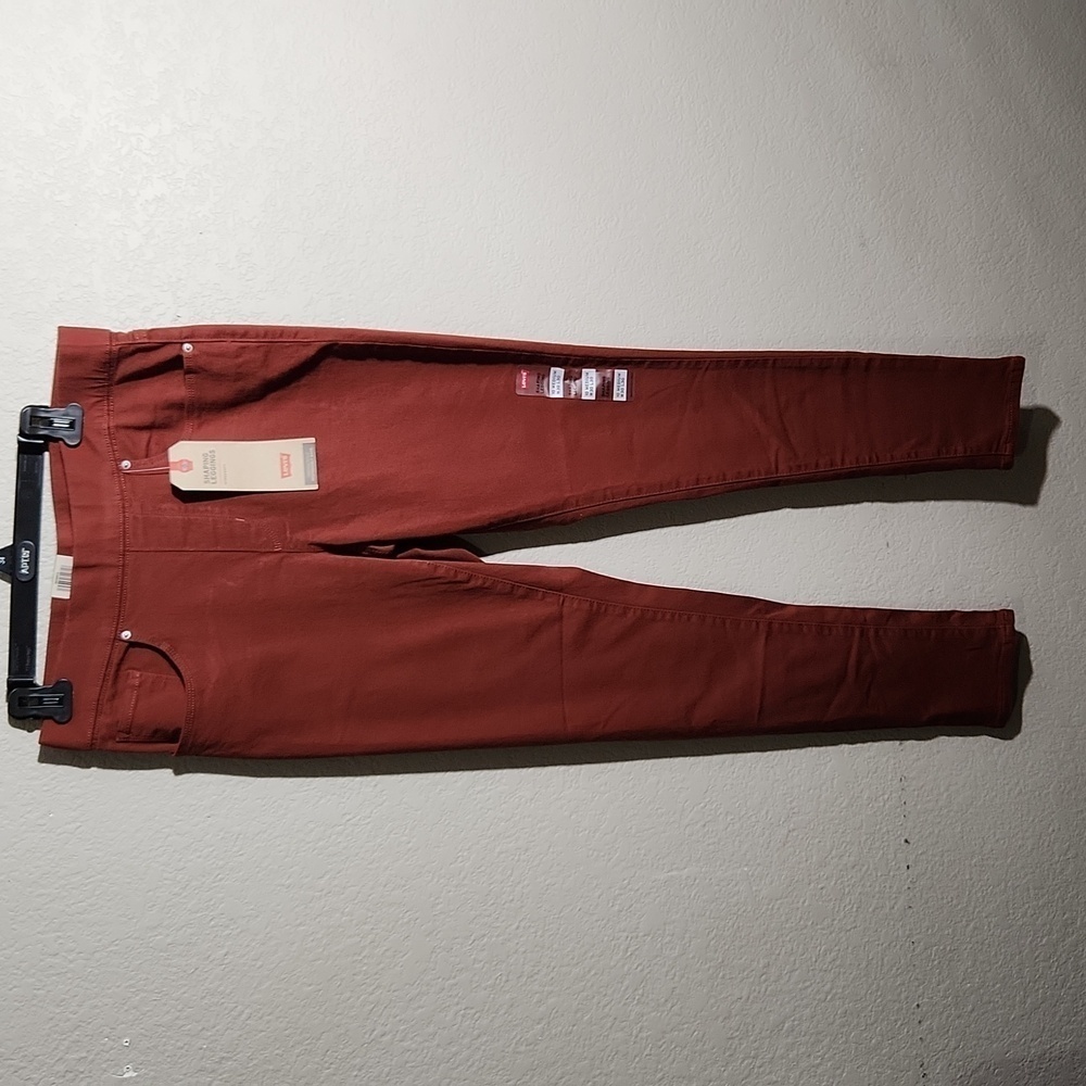 Levis Womens Shaping Leggings Maroon Rust Size 10 M NWT NEW 30 X 30